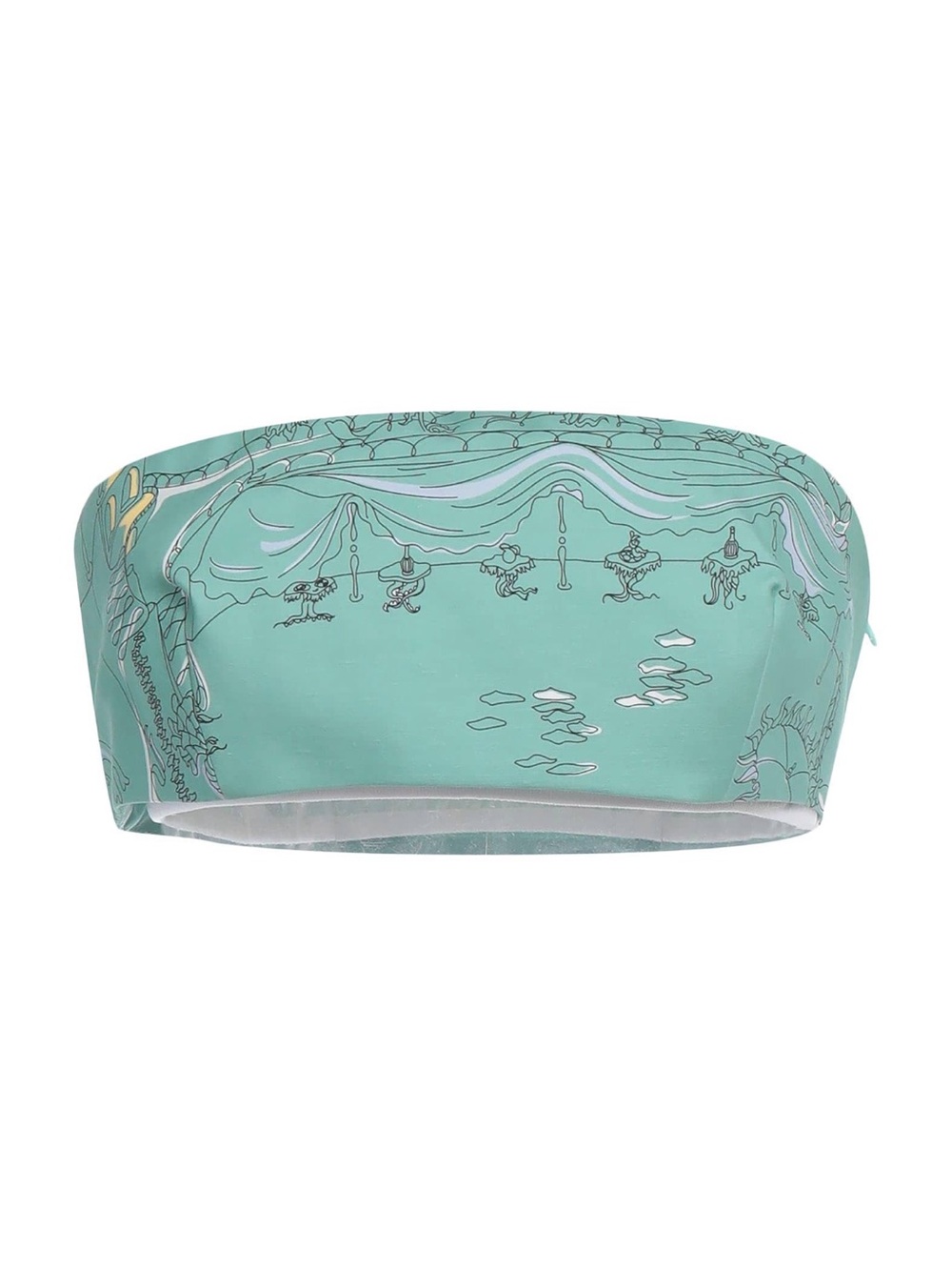 Emilio Pucci Printed Cotton Toile Bandeau Top